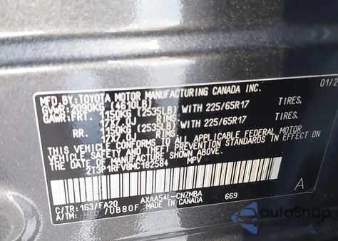 2021 Toyota Rav4 Xle z USA, uszkodzony, nr VIN 2T3P1RFV8MC182584